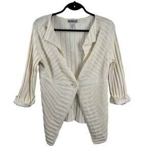 Parkhurst Cotton Cream Cardigan Womens Size S